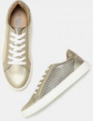 Roadster Gold Toned Sneakers women