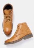 Roadster Men Tan Brown Solid Mid Top Flat Boots