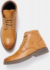 Roadster Men Tan Brown Solid Mid Top Flat Boots