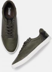 Roadster Olive Synthetic Regular Sneakers men