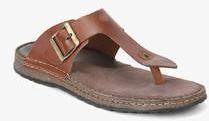 Ruosh Brown Buckled Slippers men