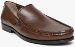 Ruosh Brown Genuine Leather Classic Slip Ons men