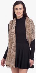 Shingora Beige Woven Design Stole women