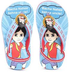 Shiva Boys Blue & Red Printed Thong Flip Flops