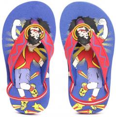 Shiva Boys Red & Blue Printed Thong Flip Flops