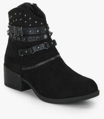 Shoe Couture Black Buckled Ankle Length Boots women