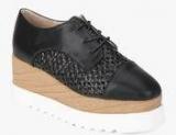 Shoe Couture Black Derby Lazer Cut Lifestyle Shoes women