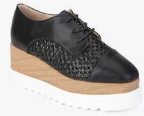 Shoe Couture Black Derby Lazer Cut Lifestyle Shoes women