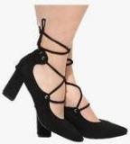 Shoe Couture Black Tie Up Belly Shoes women