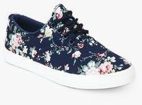 Shoe Couture Blue Floral Casual Sneakers women