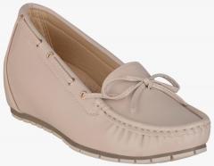 Shuz Touch Beige Synthetic Patent Regular Loafers women