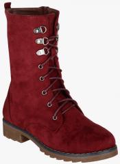 Shuz Touch Maroon Boots women