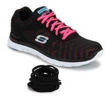 Skechers Flex Appeal Black Running Shoes women