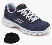 Skechers Go Walk 3 Fitknit NAVY BLUE RUNNING SHOES women