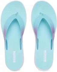 Skechers Turquoise Blue Solid Thong Flip Flops women