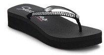 Skechers Vinyasa Namaste BLACK FLIP FLOPS women