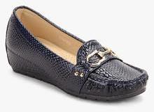 Spunk Navy Blue Moccasins women