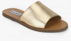 Steve Madden Gold Solid Sliders women