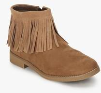 Steve Madden Gypsie Beige Fringes Ankle Length Boots men