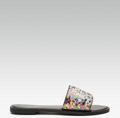 Steve Madden Multicoloured Sequinned Open Toe Flats women