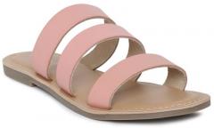 Steve Madden Pink Leather Open Toe Flats women