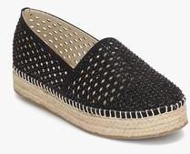 Steve Madden Prettty Black Lazer Cut Espadrille Lifestyle Shoes women