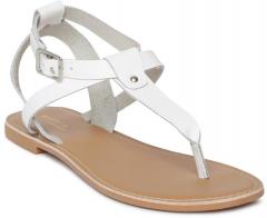 Steve Madden White Solid T Strap Flats women