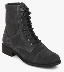 Superdry Alana Black Lace Up Ankle Length Boots women