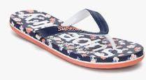 Superdry Aop Navy Blue Floral Flip Flops women