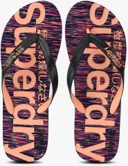 Superdry Black Printed Thong Flip Flops women