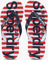 Superdry Navy Blue Striped Thong Flip Flops women