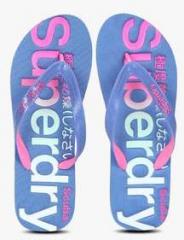 Superdry Scuba Faded Logo Blue Flip Flops women