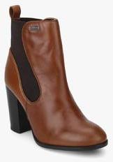 Superdry Tan Fleur Heel Chelsea Boots women