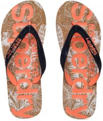 Superdry Women Navy Blue & Coral Printed Thong Flip Flops