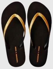 Tangerine Toes Golden Flip Flops women