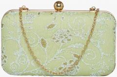 Tarusa Green Fabric Clutch women