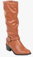 Ten Calf Length Tan Boots women