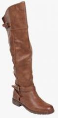 Ten Knee Length Brown Boots women