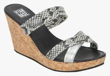 The Tan Base Silver Wedges women