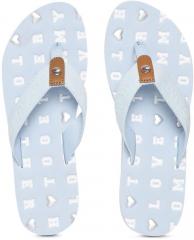 Tommy Hilfiger Blue Printed Thong Flip Flops women