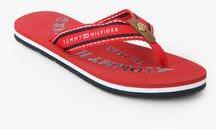 Tommy Hilfiger Red Flip Flops women