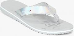 Tommy Hilfiger Silver Flip Flops women