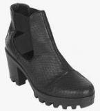 Topshop Boston Croc Black Boots Women