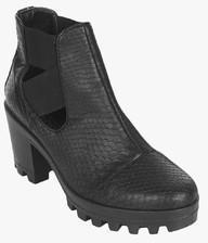 Topshop Boston Croc Black Boots women