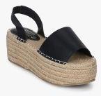 Truffle Collection Black Espadrille Sandals Women