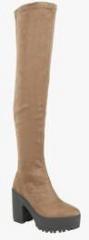 Truffle Collection Knee Length Cream Boots women