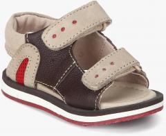 Tuskey Beige Double Velcro Leather Sandals boys