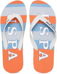 U S Polo Assn Orange & Grey Hale Striped Thong Flip Flops men