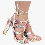 Under Knee Multicoloured Tie Up Stilettos Women