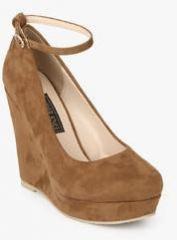 Under Knee Tan Wedges women